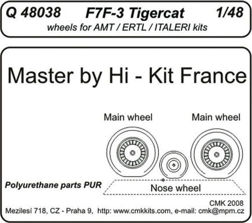 CMK F7F-3 tigercat wheels für Revell Bausatz  (129-Q48038)