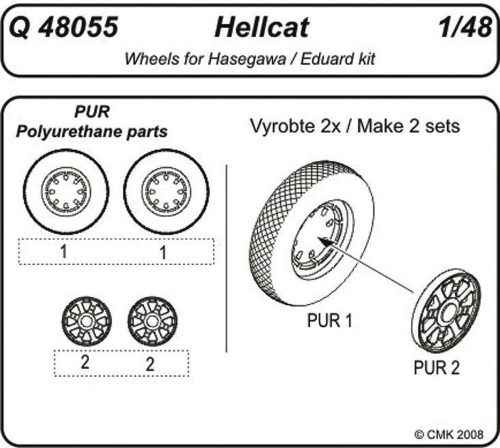 CMK Hellcat Wheels für Hasegawa und Eduard Bausatz  (129-Q48055)
