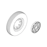   CMK F4U Corsair wheels with plain discs and 1:48 (129-Q48097)