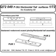   CMK P-38J Lightning Tail horizontal surfaces für Academy Bausatz  (129-Q72049)