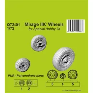   CMK Mirage IIIC Wheels for Special Hobby kit 1:72 (129-Q72401)