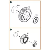   Clear Prop Accessories CH-54A Tarhe wheel set for ICM kits 1:35 (CPA35002)