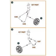   Clear Prop Accessories CH-54A Tarhe wheel set for ICM kits 1:35 (CPA35002)