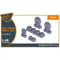   Clear Prop Accessories AMX Ghibli wheel set for Kinetic, HobbyBoss kits 1:48 (CPA48038)