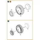 Clear Prop Accessories AMX Ghibli wheel set for Kinetic, HobbyBoss kits 1:48 (CPA48038)