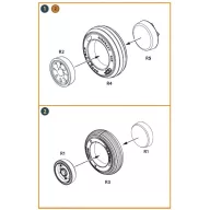  Clear Prop Accessories AMX Ghibli wheel set for Kinetic, HobbyBoss kits 1:48 (CPA48038)