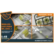   Clear Prop Accessories Morane-Saulnier MS.406C.1 painting mask for Dora Wings kit 1:48 (CPA48058)