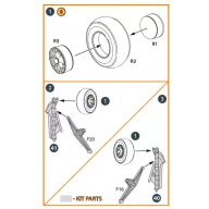   Clear Prop Accessory Morane-Saulnier Wheels set for Dora Wings 1:48 (CPA48059)