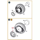 Clear Prop Accessories Jaguar Wheels set (weighted) for Airfix kit 1:48 (CPA48106)