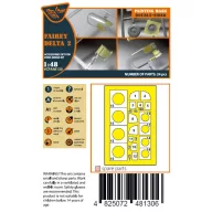   Clear Prop Accessory Fairey Delta 2 double-sided painting mask for Dora Wings 1:48 (CPA48130)