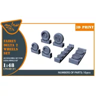   Clear Prop Accessory Fairey Delta 2 Wheels set for Dora Wings kit for Dora Wings 1:48 (CPA48131)