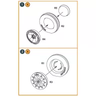   Clear Prop Accessory Fairey Delta 2 Wheels set for Dora Wings kit for Dora Wings 1:48 (CPA48131)