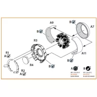   Clear Prop Accessories Ki-51 Sonia (all versions) resin exhaust & cooling gills for CP kits CP72011/CP72012/CP72013 1:72 (CPA72009)