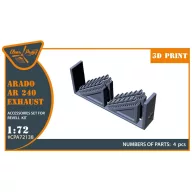   Clear Prop Accessories Arado Ar-240 exhausts for REVELL kit 1:72 (CPA72138)
