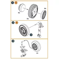   Clear Prop Accessories F-86A wheel set type 1 for CP kits 1:72 (CPA72163)