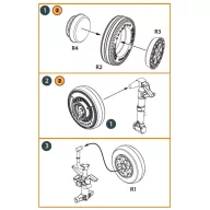   Clear Prop Accessories F-86A wheel set type 2 for CP kits 1:72 (CPA72164)