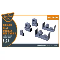   Clear Prop Accessories Wessex HC.2 Wheel set type 2 for Airfix kit 1:72 (CPA72211)