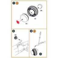  Clear Prop Accessories Wessex HC.2 Wheel set type 2 for Airfix kit 1:72 (CPA72211)