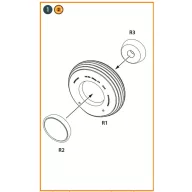 Clear Prop Accessory Ki-46 Wheel set 1:72 (CPA72240)