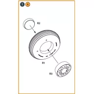Clear Prop Accessory J1N Gekko Wheel set 1:72 (CPA72241)