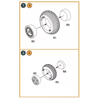   Clear Prop Accessory B-29 Wheels set (weighted) 1:72 (CPA72243)