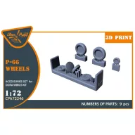   Clear Prop Accessory Vanguard P-66/Mk.1/J10 Wheels set for Dora Wings 1:72 (CPA72246)
