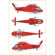  Clear Prop Accessories UH-2/SH-2 Seasprite (early version) technical stencils 1:72 (CPD72001)