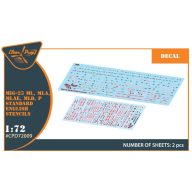   Clear Prop Accessories MiG-23ML, MLA, MLD, P, MLAE standard english stencils for CP kits and other 1:72 (CPD72009)