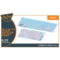   Clear Prop Accessories MiG-23ML, MLA standard stencils for grey paint schemes for CP kits and other 1:72 (CPD72010)