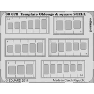 Eduard Accessory Template oblongs & square STEEL  (00028)