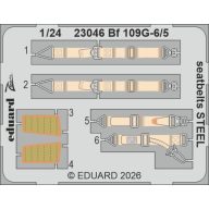 Eduard Bf 109G-5/6 seatbelts STEEL for Airfix 1:24 (23046)