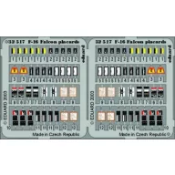   Eduard Accessory F-16 Falcon Placards für Hasegawa Bausatz 1:32 (32517)