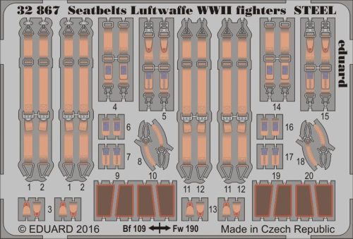 Eduard Seatbelts Luftwaffe WWII fighters STEEL 1:32 (32867)