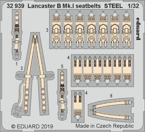 Eduard Lancaster B Mk.I seatbelts STEEL f.HKM 1:32 (32939)