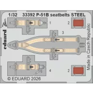   Eduard Accessory P-51B seatbelts STEEL for Eduard 1:32 (33392)