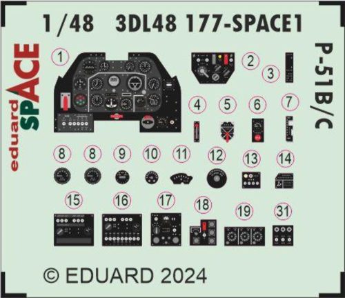 Eduard P-51B/C SPACE EDUARD 1:48 (3DL48177)