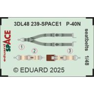   Eduard Accessory P-40N seatbelts SPACE EDUARD 1:48 (3DL48239)