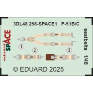 Eduard Accessory P-51B/C seatbelts SPACE 1:48 (3DL48258)