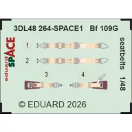 Eduard Accessory Bf 109G seatbelts SPACE 1:48 (3DL48264)