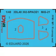   Eduard Accessory MiG-21 PFM / MF/ R canopy seal SPACE for Eduard 1:48 (3DL48302)