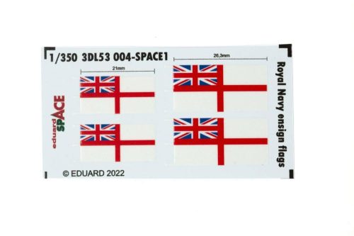 Eduard Royal Navy ensign flags SPACE 1:350 (3DL53004)