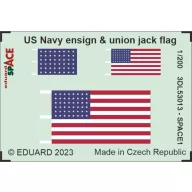   Eduard Accessory US Navy ensign & union jack flag SPACE 1/200 1/350 (3DL53013)