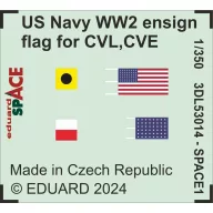   Eduard Accessory US Navy WW2 ensign flag for CVL, CVE, CL & DD SPACE 1:350 (3DL53014)