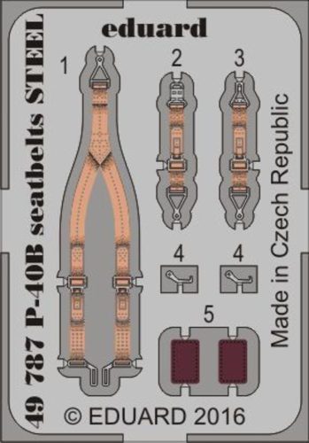 Eduard P-40B seatbelts STEEL for Airfix 1:48 (49787)