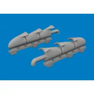   Eduard Accessory Spitfire Mk.V three-stacks exhaust fishtail PRINT for Eduard Accessory 1:72 (672440)