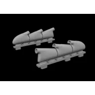   Eduard Accessory Spitfire Mk.V three-stacks exhaust rounded PRINT for Eduard Accessory 1:72 (672441)