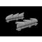 Eduard Accessory Spitfire Mk.V three-stacks exhaust rounded PRINT for Eduard Accessory 1:72 (672441)
