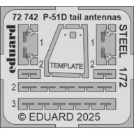 Eduard Accessory P-51D tail antennas STEEL 1:72 (72742)