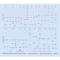   Eduard Accessory MiG-15 Czech & Russian stencils 1/48 for BRONCO 1:48 (D48079)