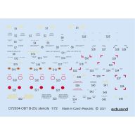   Eduard Accessory B-25J stencils 1/72 for HASEGAWA/REVELL 1:72 (D72034)